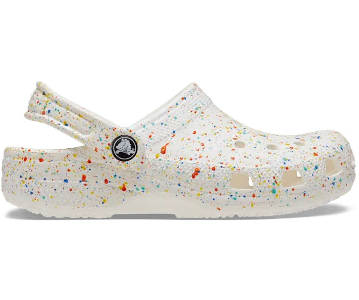 

Классические детские сабо с брызгами краски Crocs, белый/мультиколор