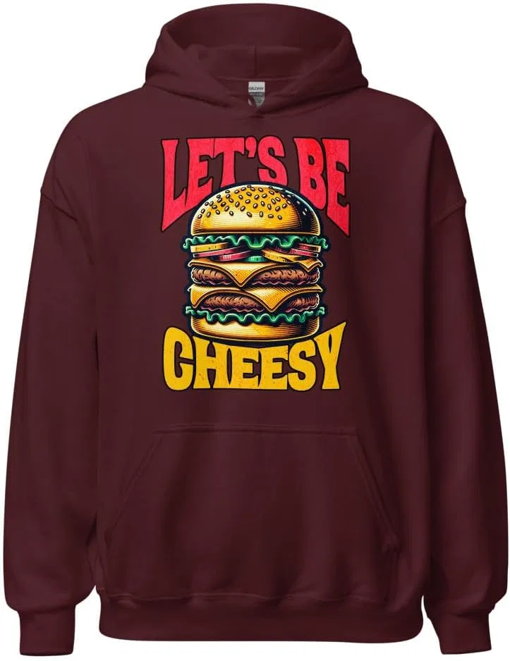 Толстовка унисекс Hamburger Burger Lover, Let’s Be Cheesy Generic, бордовый