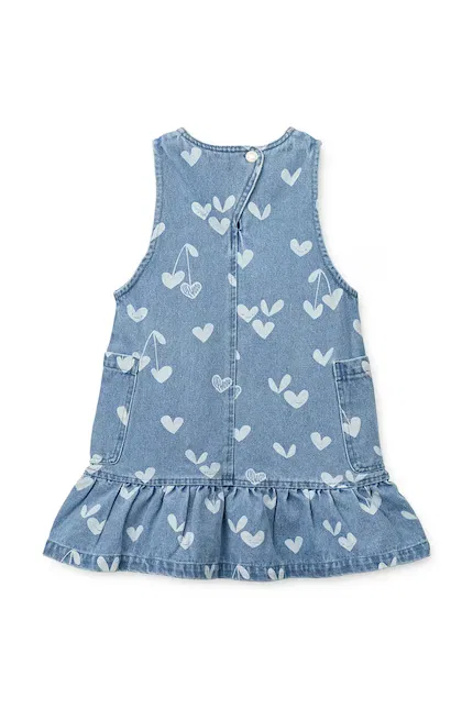 Платье джинсовое Angelica Printed Denim frill Dress Liewood, синий — фото 3
