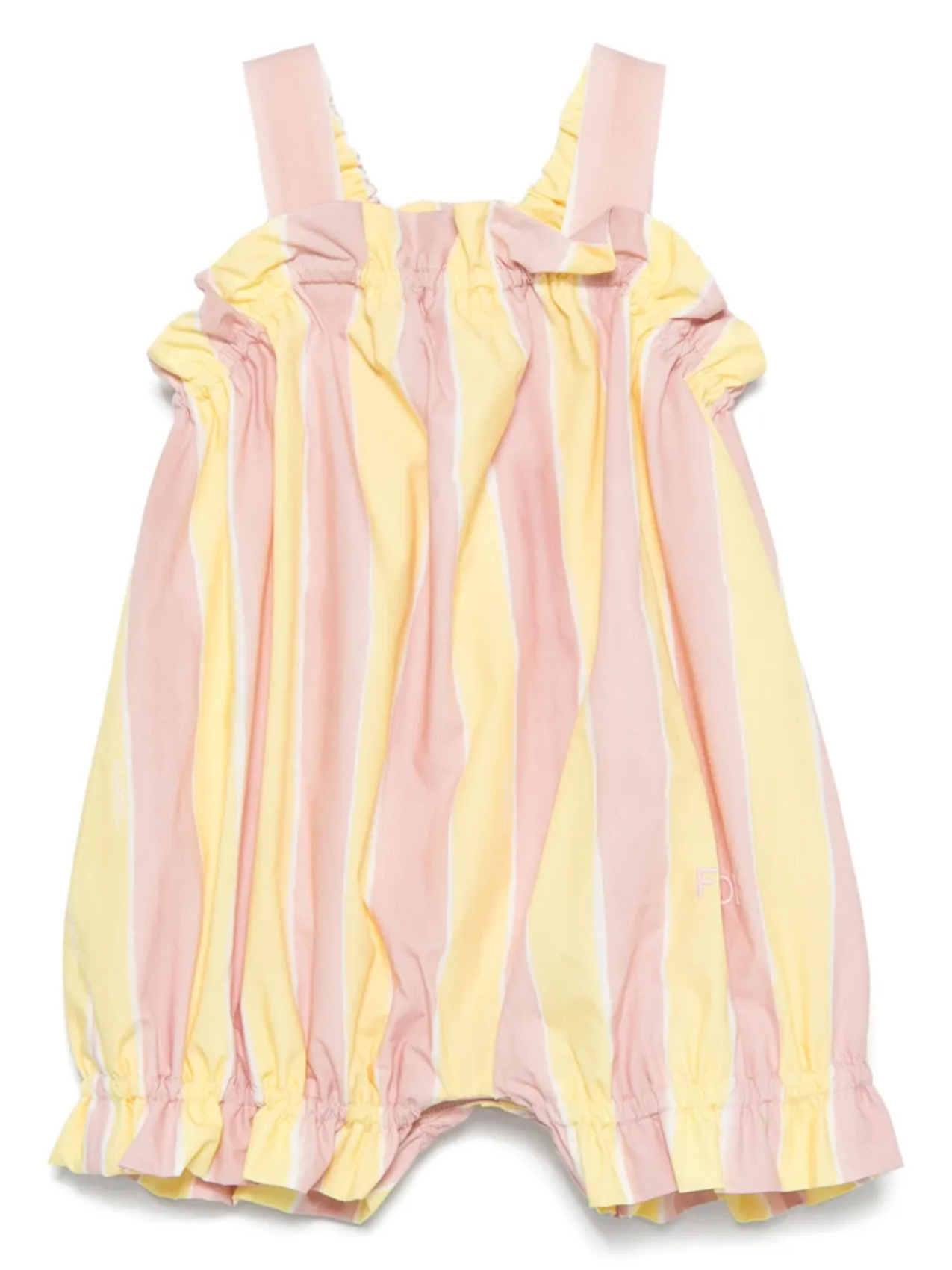 

Короткий комбинезон в полоску Fendi Kids, розовый