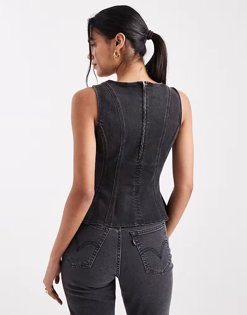 Джинсовая блузка Levis с баской Levi's, черный — фото 2