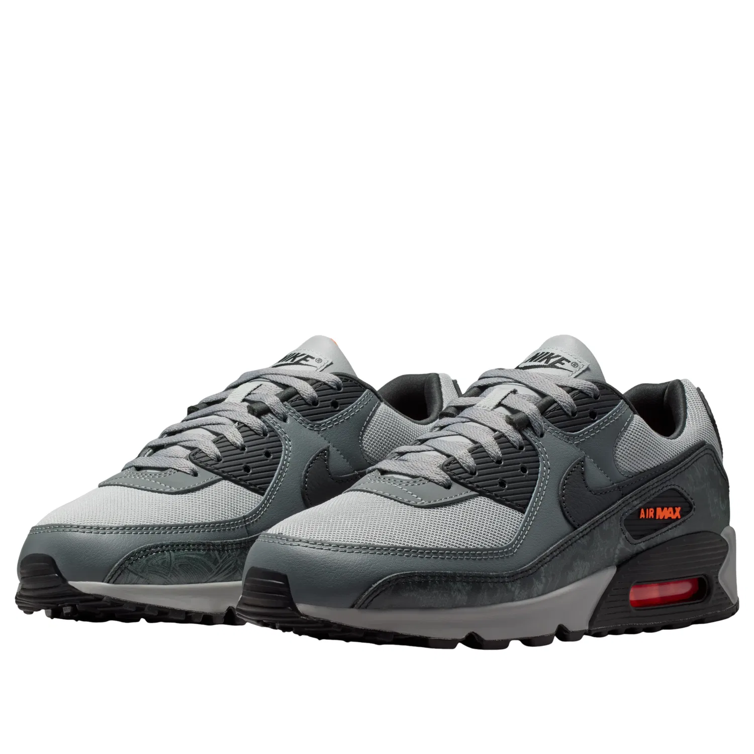 Кроссовки Nike Air Max 90 Premium 'Dark Grey Hyper Crimson Black' IQ0172-900, серый — фото 4