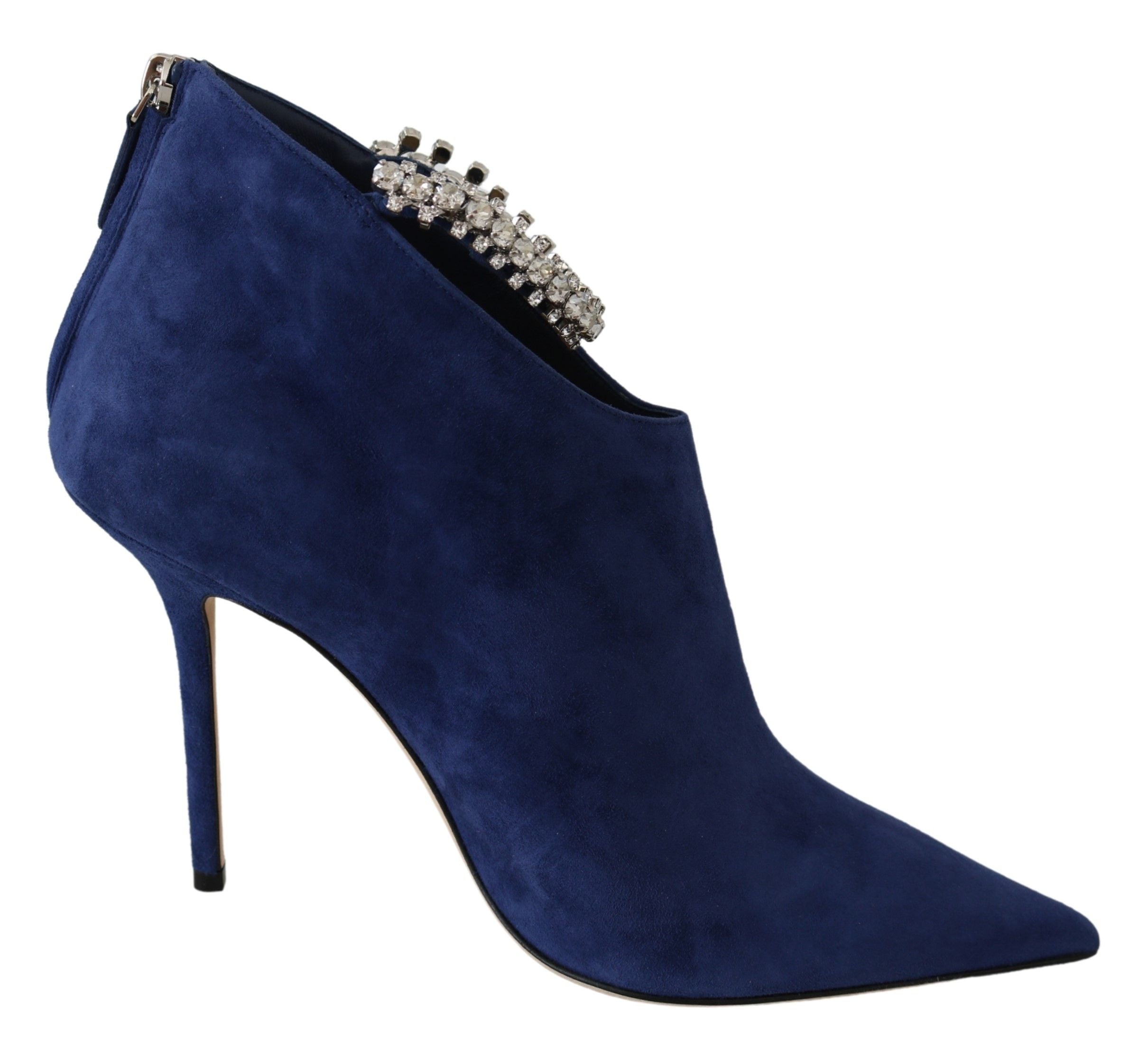 Женские сапоги Jimmy Choo Pop с ремешком из кристаллов на каблуке, синий