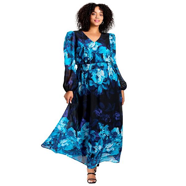 

Женское платье макси Neve plus size Avenue, Aqua Rose Border