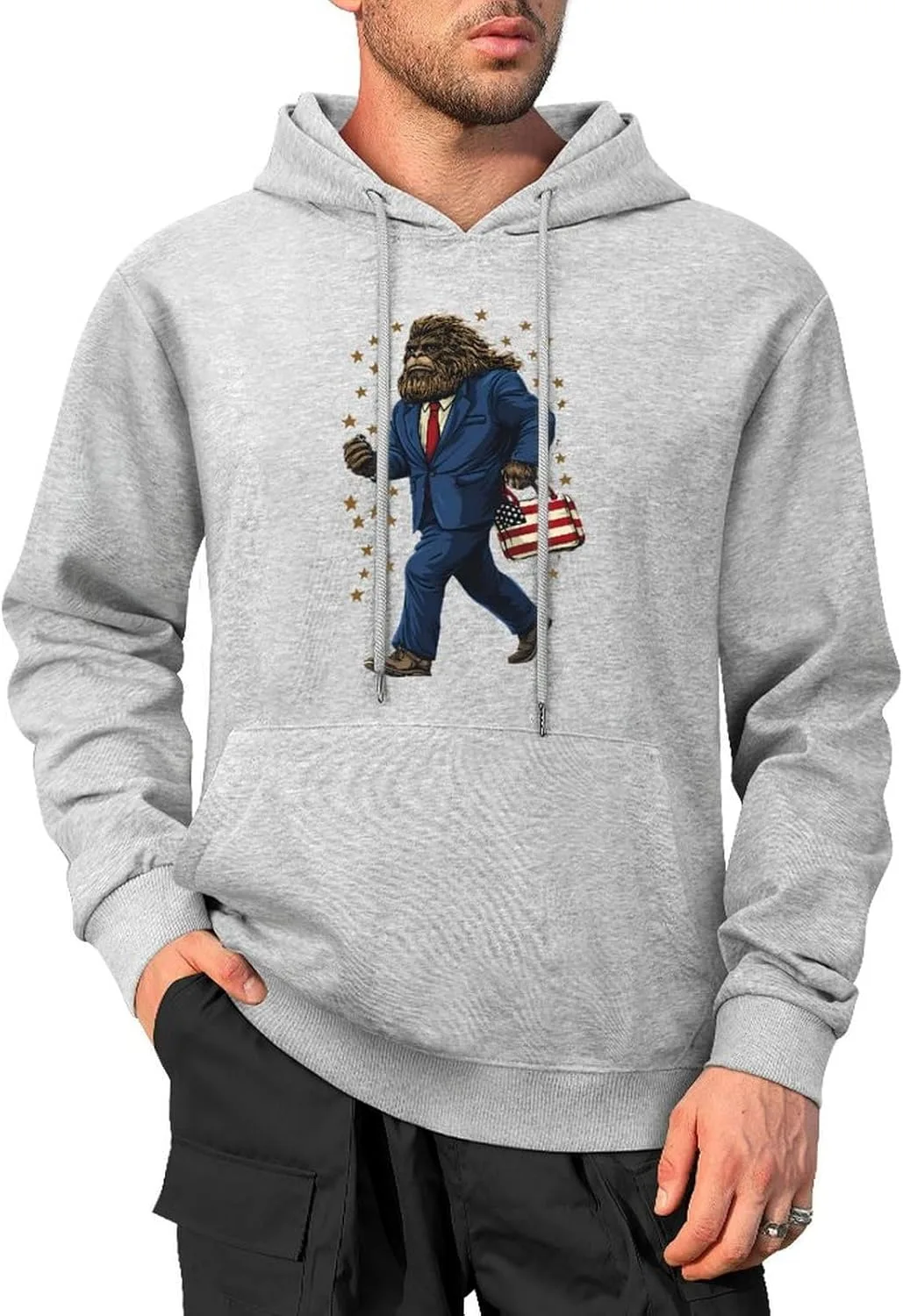 Толстовка Sasquatch Bigfoot For Presidents с карманом Generic, серый