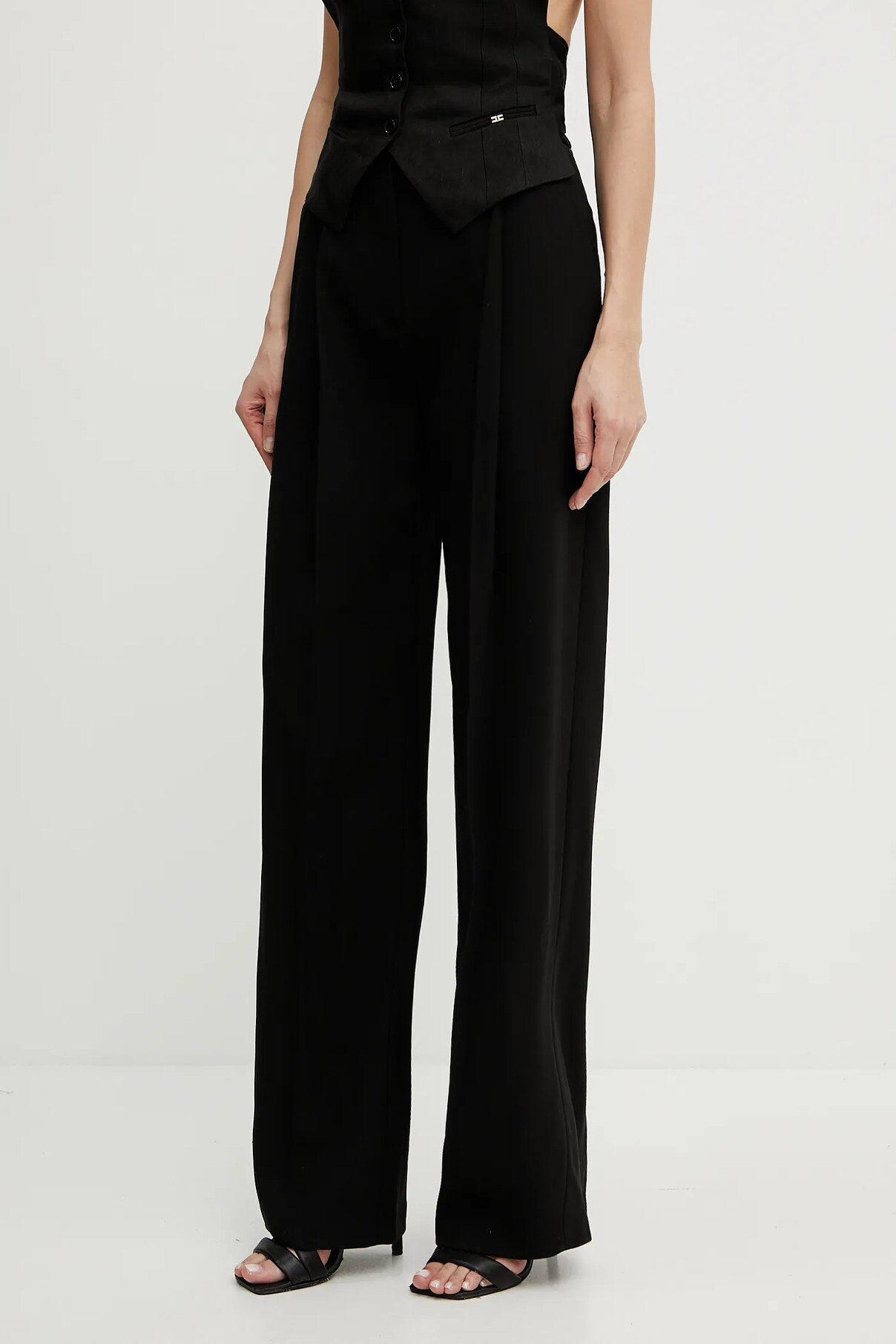 

Брюки из смесовой шерсти Elisabetta Franchi, черный