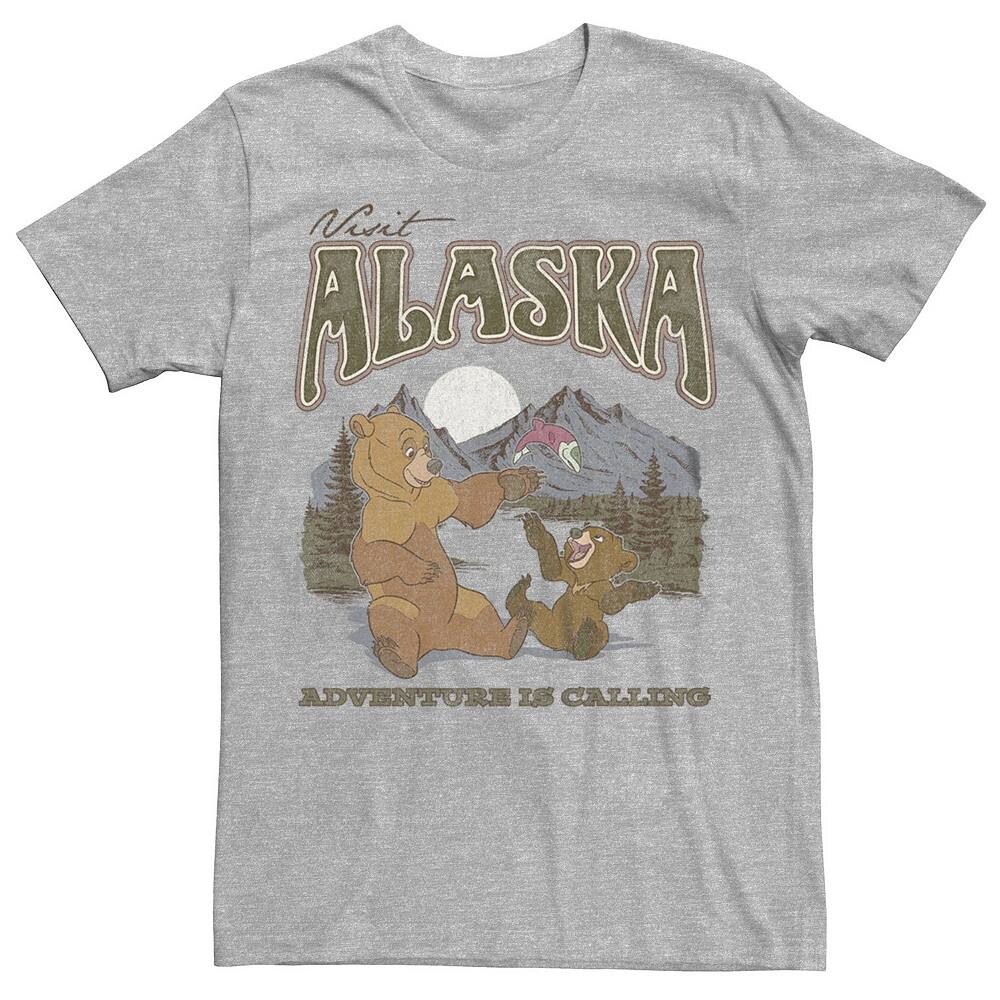 

Мужская футболка с рисунком Disney's Brother Bear Kenai Koda Visit Alaska Outdoors Licensed Character, цвет Athletic Heather