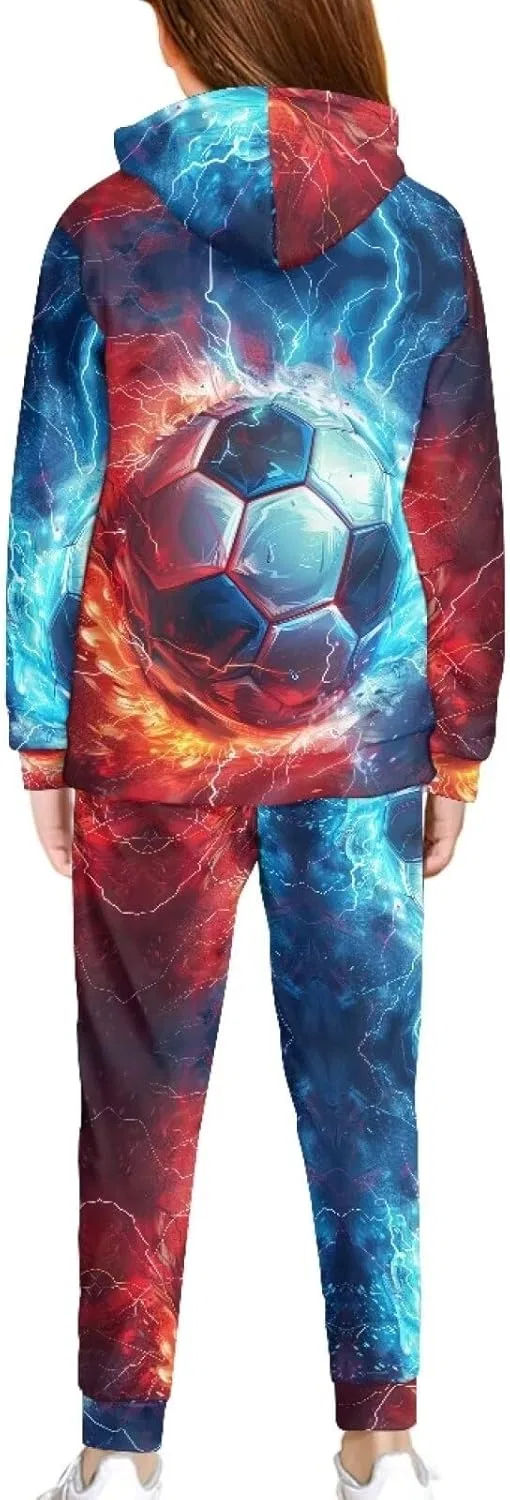 Детский спортивный костюм с принтом, Fire Water Soccer Patternsssss — фото 4