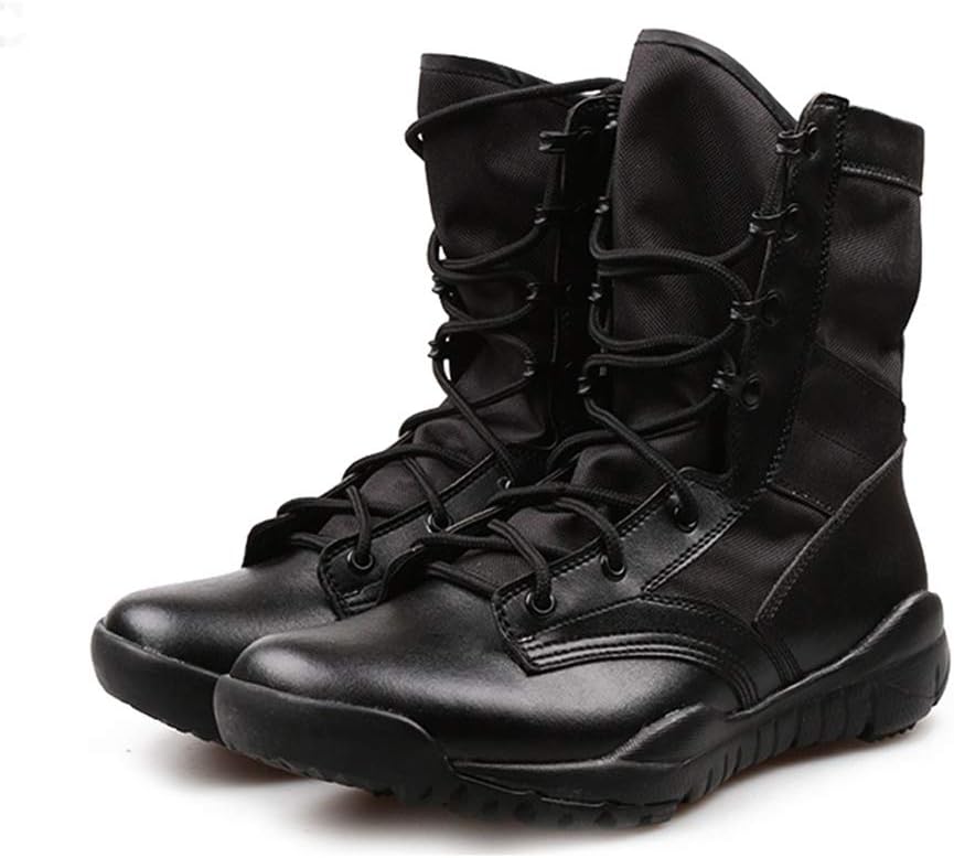 

Мужские тактические ботинки, высокие десертные боевые ботинки для активного отдыха, альпинизма и походов, военная обувь, черные - 44/UK 9.5/US 10 Jlfzc