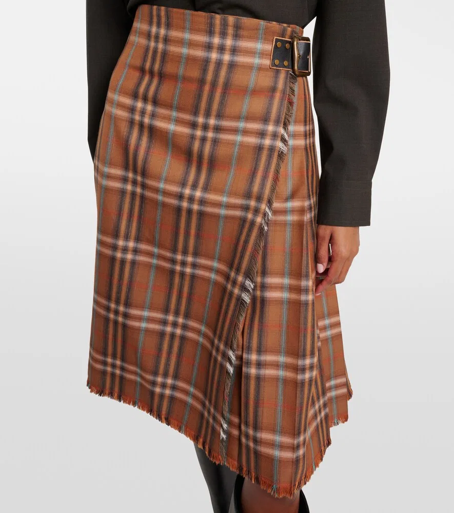 Юбка Burberry, женская, коричневый, шерстяная — фото 4