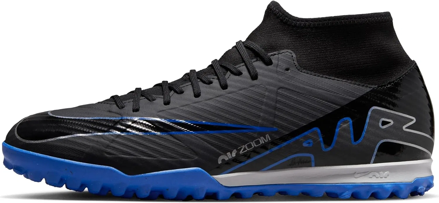 Мужские кроссовки Nike Zoom Superfly 9 Academy TF высокого качества, Black Blue Black Chrome Hyper Royal