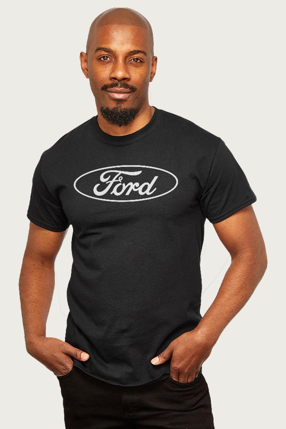 

Классическая белая футболка с логотипом Ford, черный