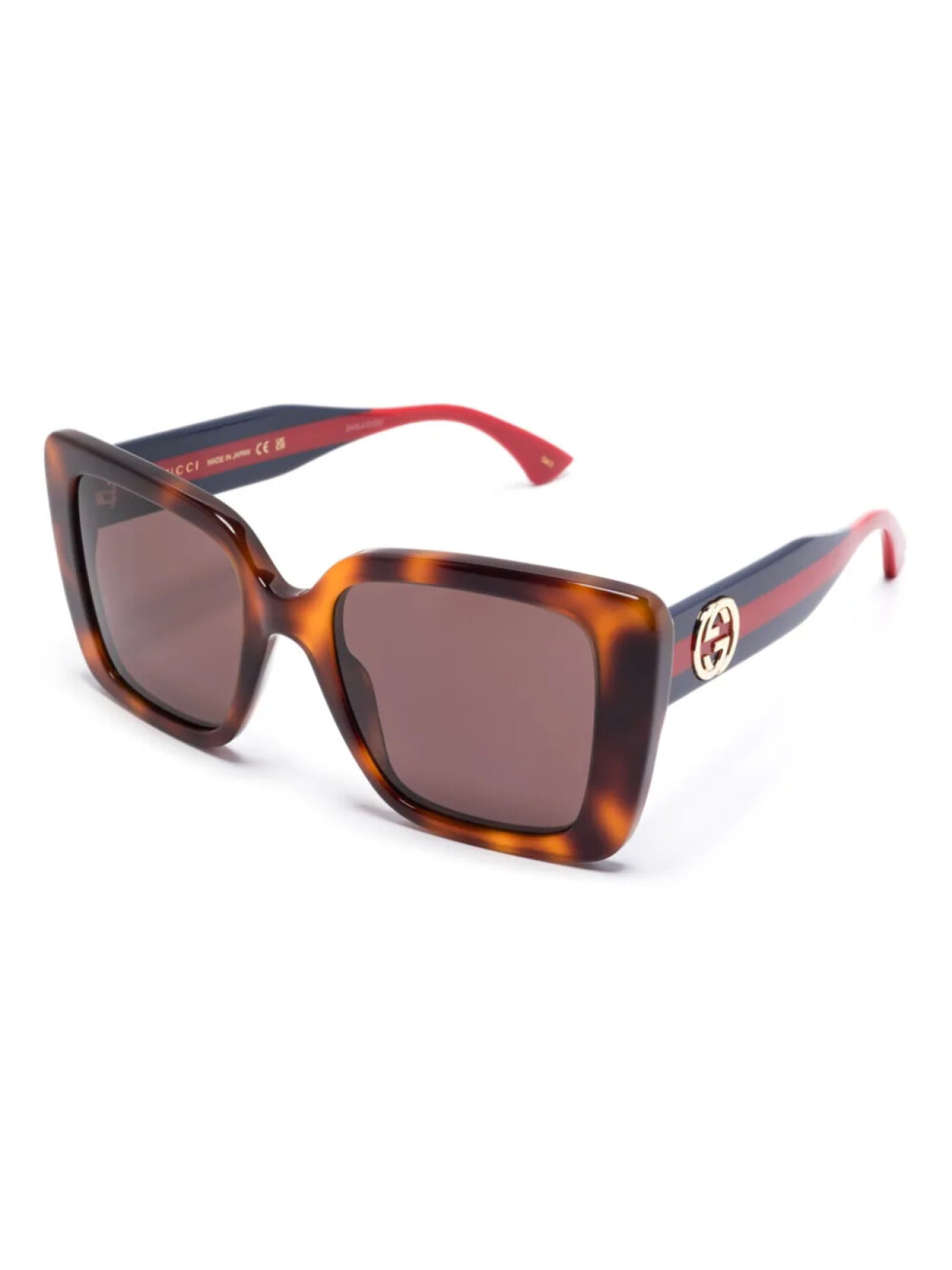 Gucci Eyewear солнцезащитные очки в массивной оправе, коричневый — фото 2