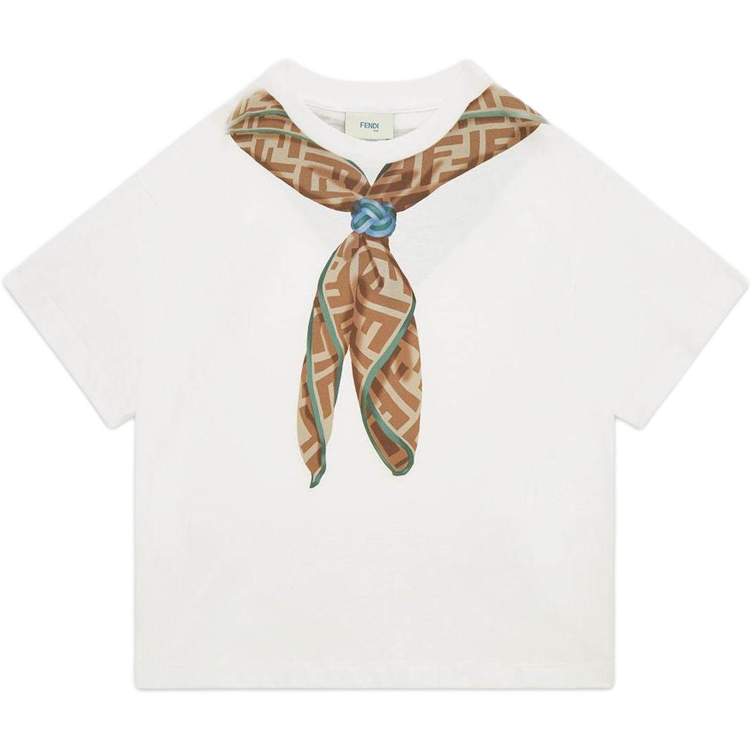 

Футболка для детей с круглым вырезом Moderate FENDI, белый