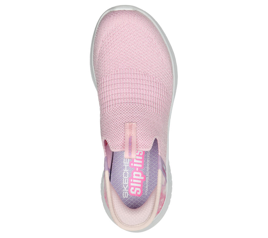 SKECHERS Детские кроссовки ULTRA FLEX 3.0 COLORY WILD Slip-On, светло-розовые/разноцветные — фото 2