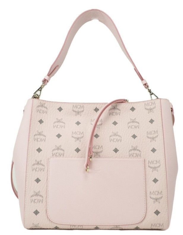 

Aren Medium Visetos Powder Pink кожаная сумка-хобо через плечо MCM