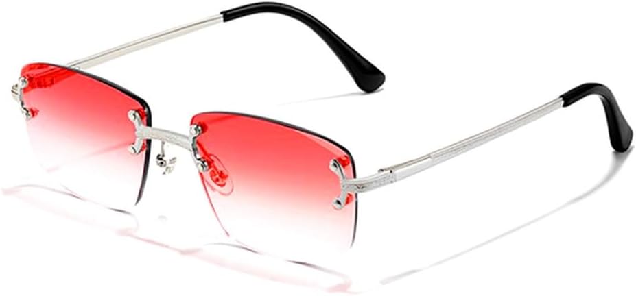 

Мужские солнцезащитные очки в безободковой металлической оправе с градиентным покрытием, в стиле панк, женские очки, маленькие прямоугольные солнцезащитные очки для вождения с защитой от УФ-излучения UV400 WNCKSQ, C05