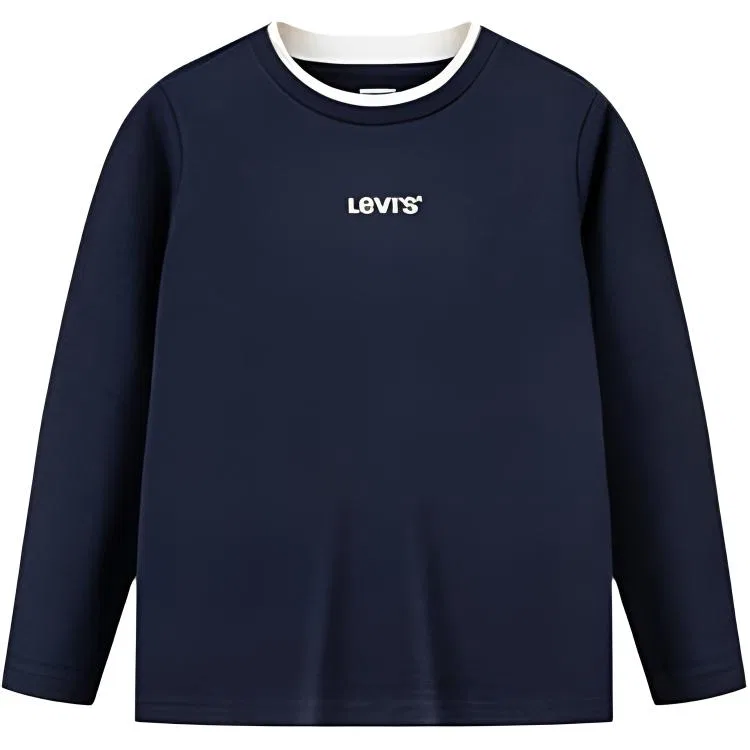 Детская футболка с круглым вырезом Levis, Dark Royal Blue Color[Thin Fleece Base Layer]