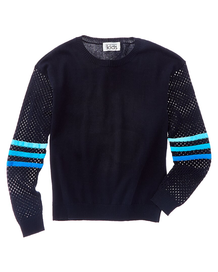 

Осенний свитер из кашемировой сетки с рукавами Autumn Cashmere, синий