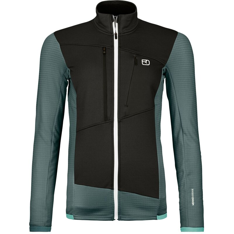 

Под курткой флисовая куртка-сетка Ortovox, серый