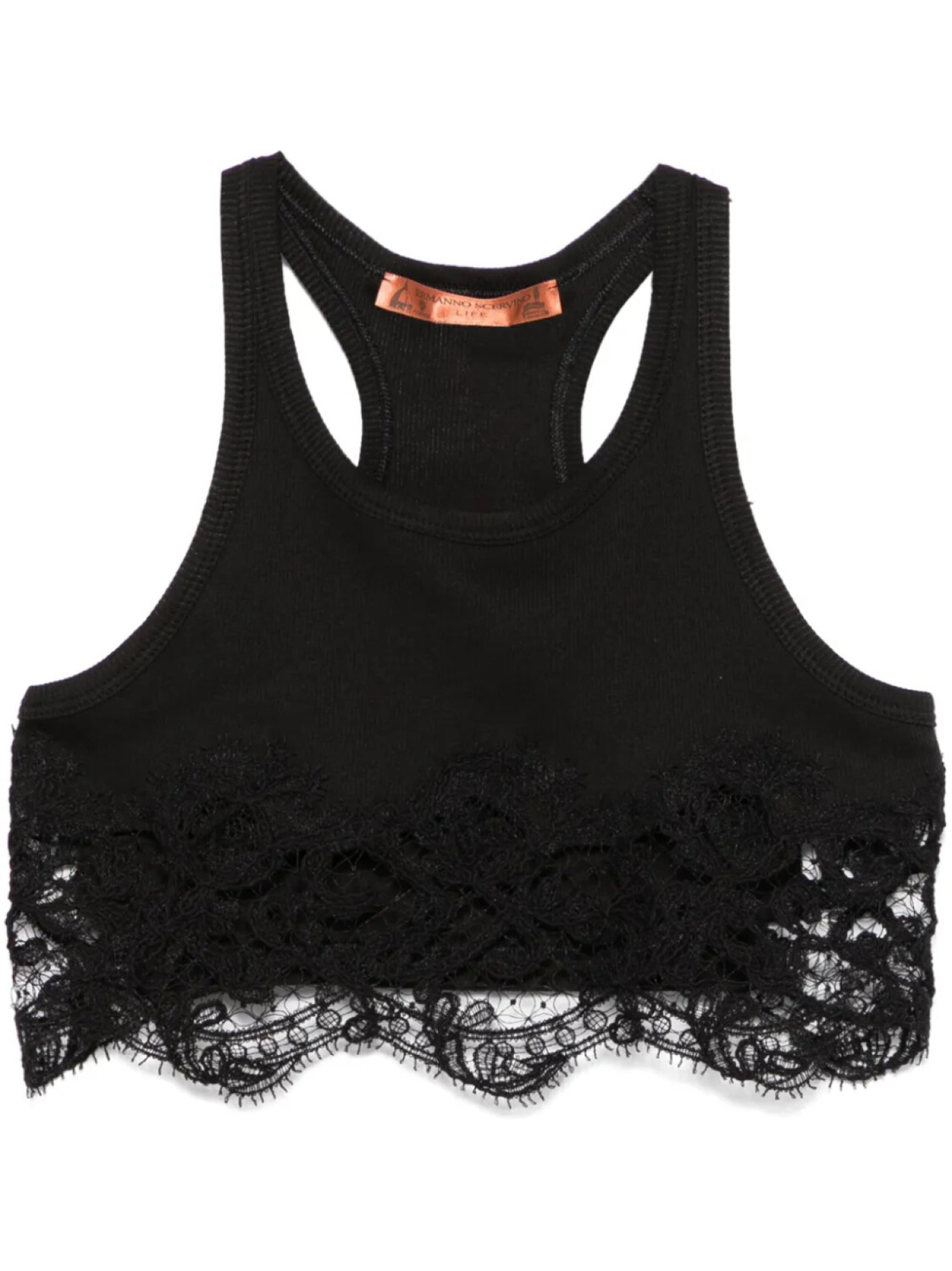 

Ermanno Scervino укороченный топ с кружевом, черный