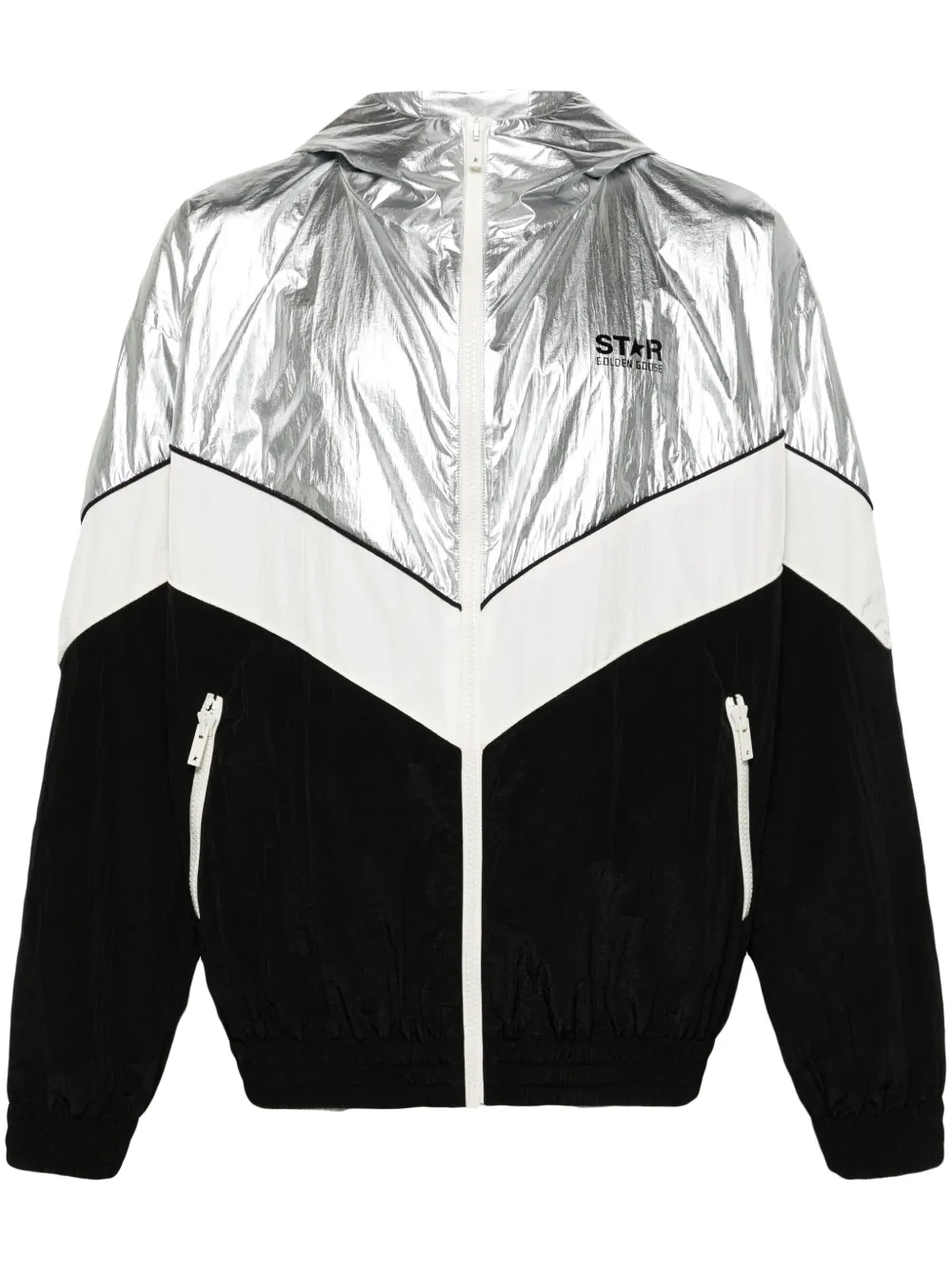 

Ветровка в технике пэчворк с декором Lens GOLDEN GOOSE, серебяный