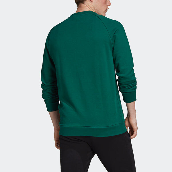 Толстовка originals casual sports round neck pullover green Adidas, зеленый — фото 4