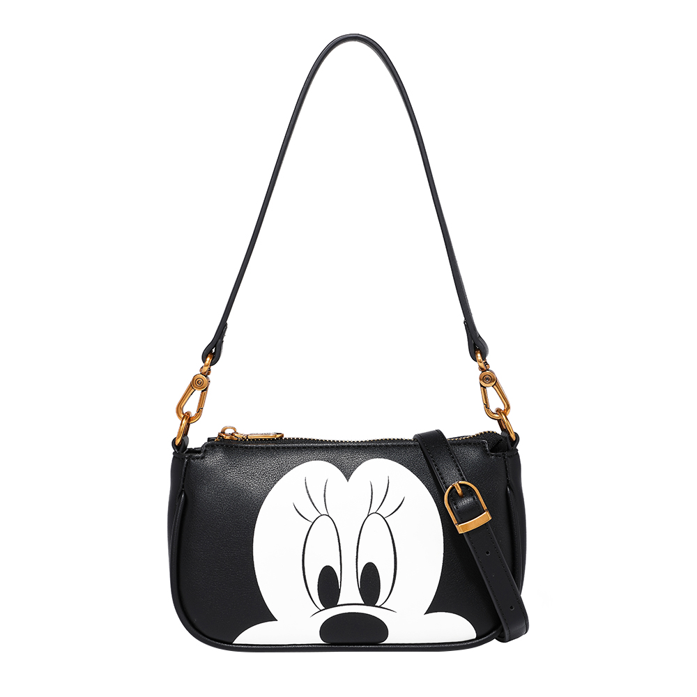 

Disney Микки Серия ПВХ с полиэстером женская наплечная сумка обычная ночь черный кофе молочный кофе, Night Black