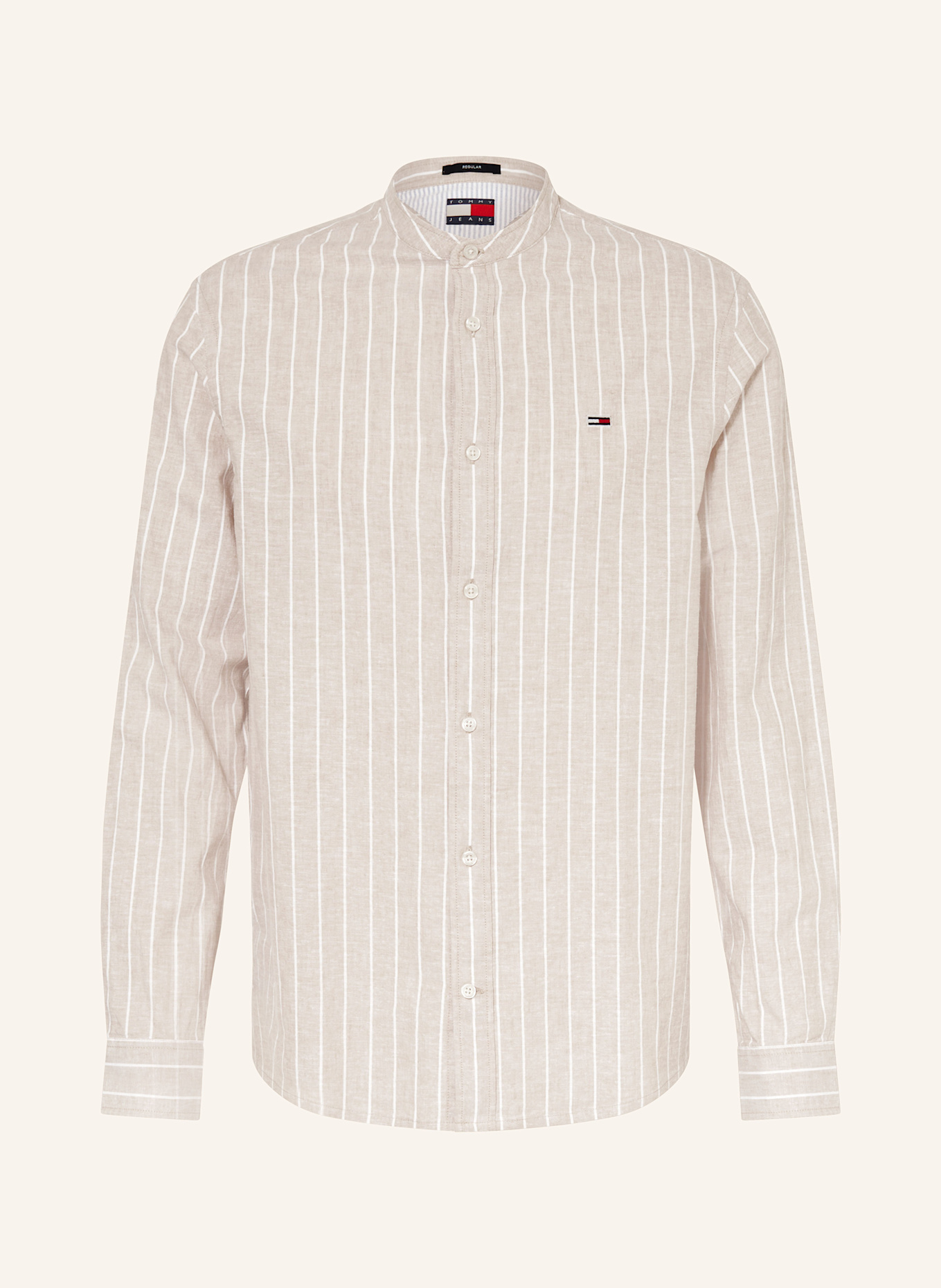 

Рубашка прямого кроя с льном Tommy Jeans, мультиколор