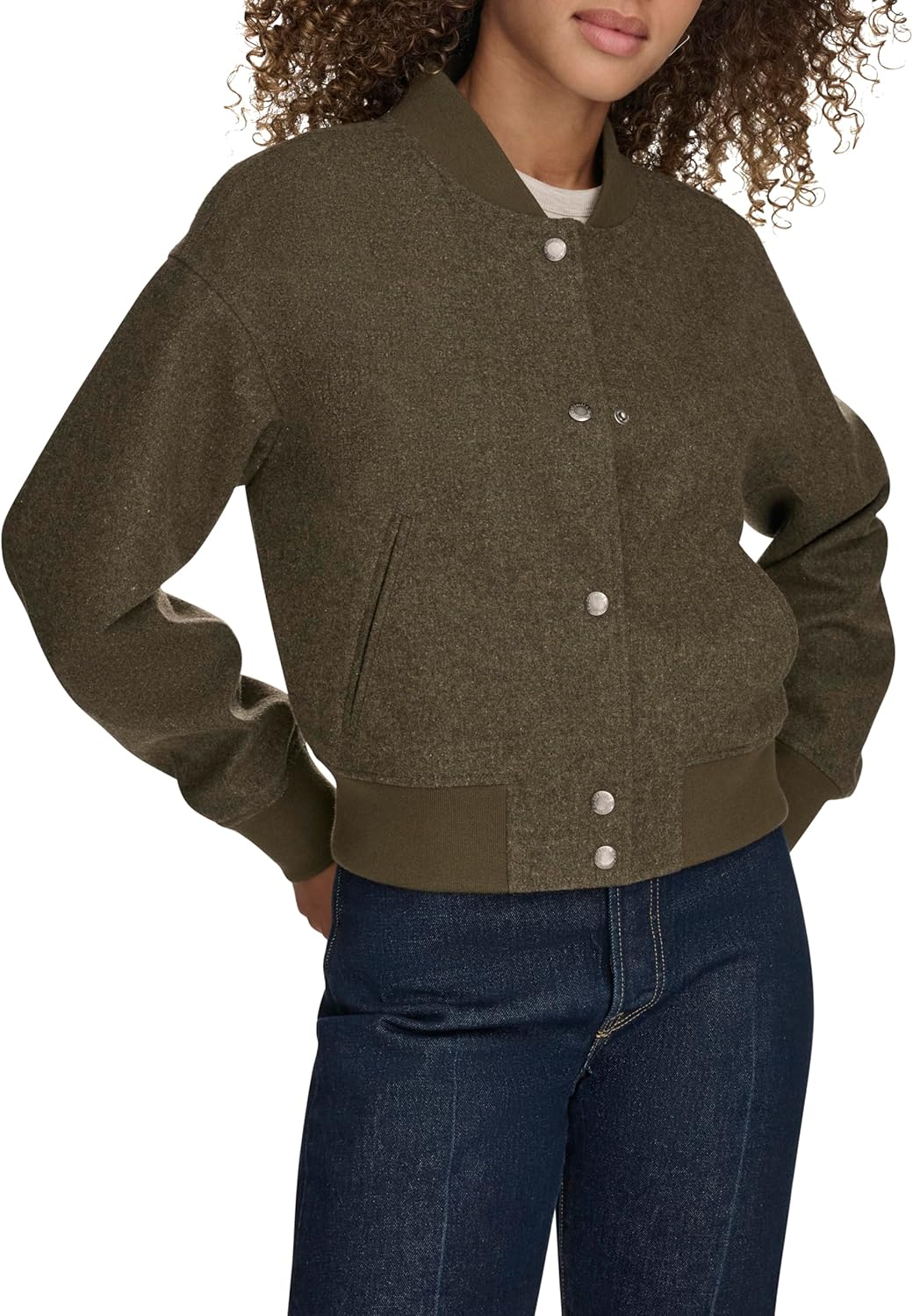 

Levi's Женская бейсбольная куртка, Olive Wool Blend