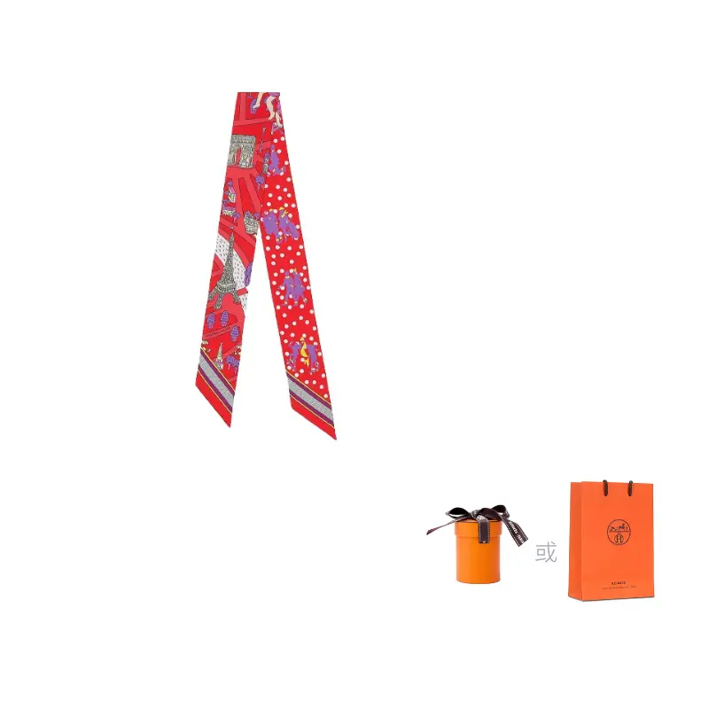 

HERMES Шёлковый шарф, Red