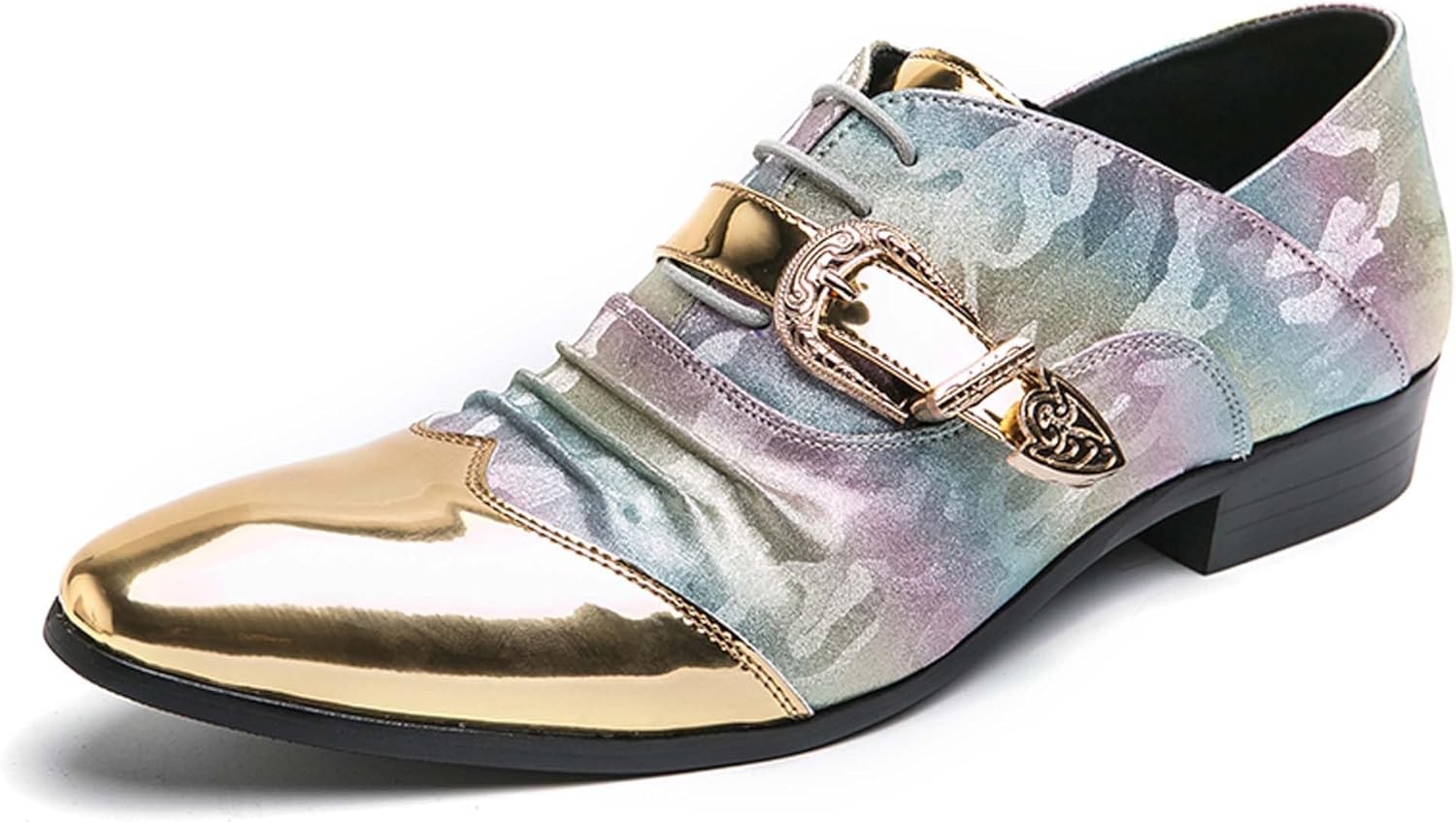 

Мужские блестящие кожаные туфли с заостренным носком. Мужские винтажные стильные лоферы, тапочки, подходящие для повседневной носки, вечеринок, ночных клубов, свиданий, официальной одежды и так далее Vtiao, Metallic