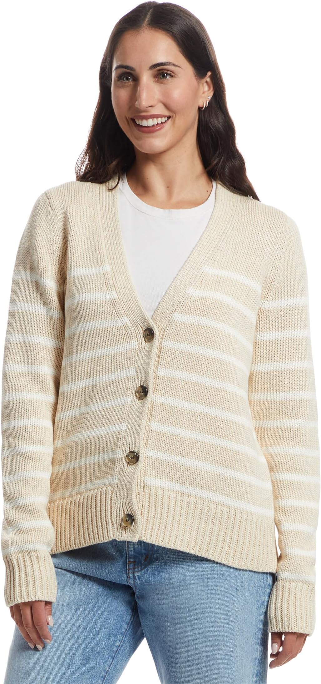 

Кардиган Vineyard Vines Katie Cotton Cardigan, цвет Jamie Stripe/Oatmeal Heather/Marshmallow Stripe