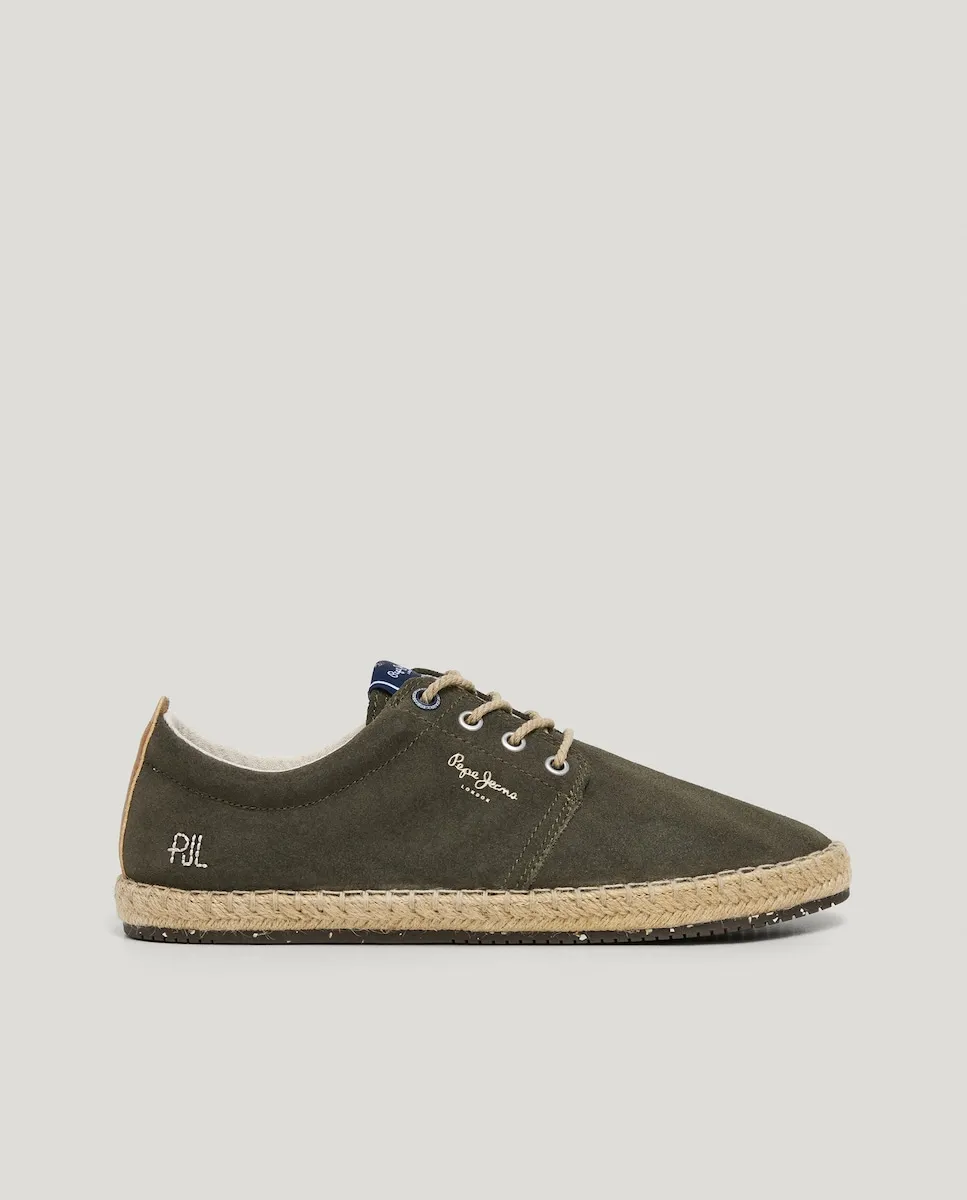 

Мужские замшевые туфли blucher с джутовыми деталями Pepe Jeans, темно-зеленый