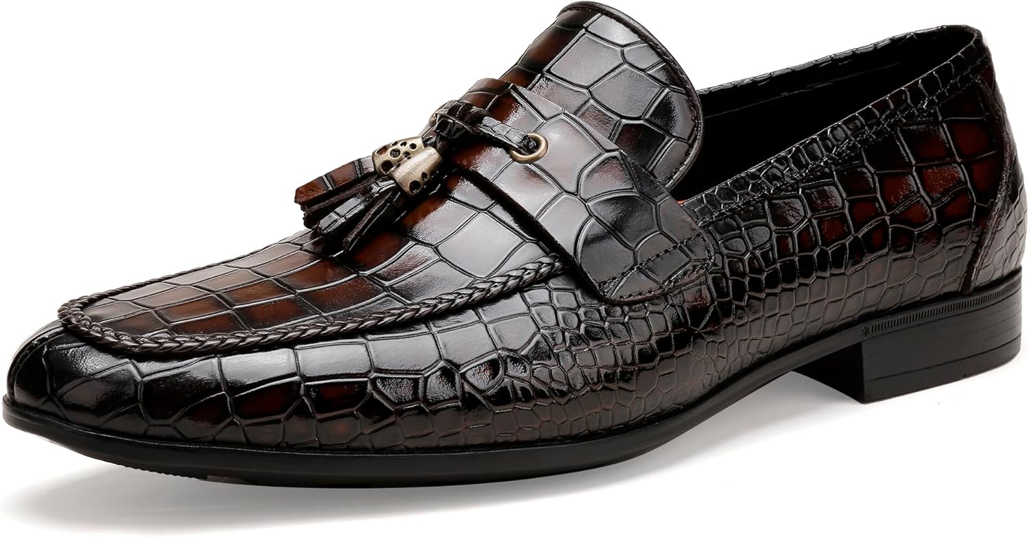 

Мужские кожаные лоферы с кисточками, классические роскошные лоферы с гладким верхом и кисточками, черные Generic