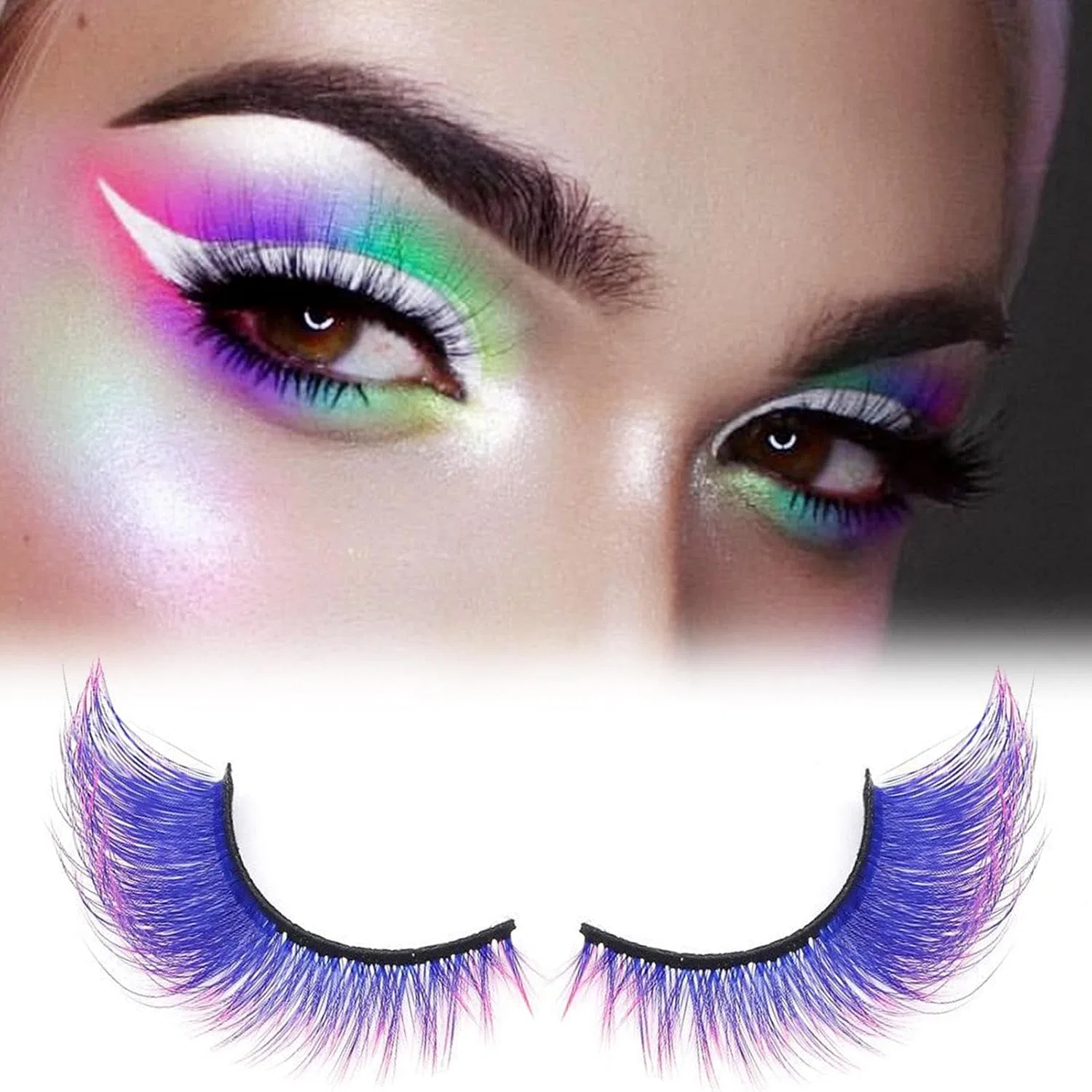 Накладные ресницы Color Modash Fake Colorful Lash Cluster, 1 пара, темно-синий — фото 3