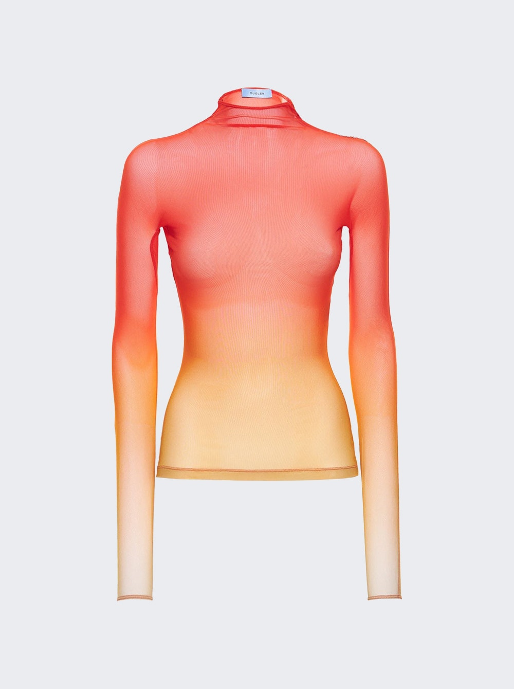 

Градиентный топ с длинными рукавами Mugler, бежевый