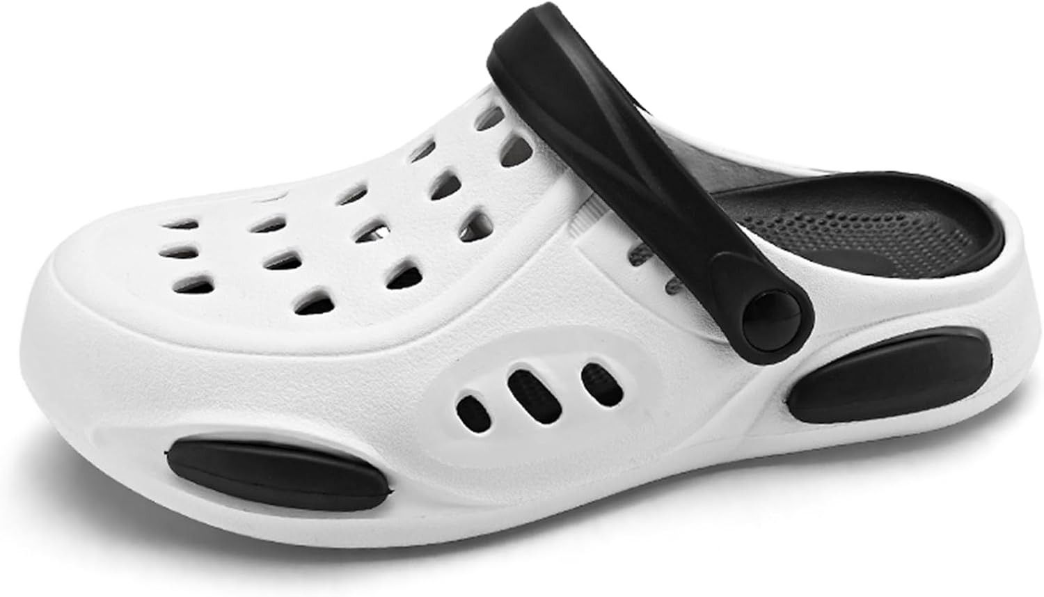 

Мужские сабо из ЭВА, удобные, без застежки, с плоской подошвой, легкие, мягкие, дышащие, с множеством отверстий, с закругленным носком, шлепанцы для лета, пляжа, бассейна, дома, повседневного использования, на улице и для сада Psieicwm, белый/че...