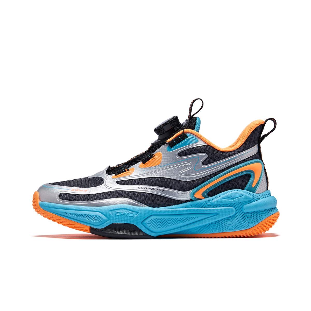 

Антискользящие износостойкие низкие баскетбольные кроссовки для детей ERKE KIDS, 005 jet черный/bright серебряный