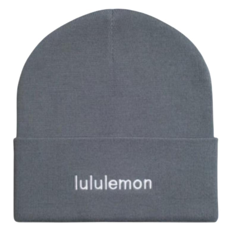 

Lululemon Шерстяная вязаная шапка унисекс черная, Oil Gray/White/OLBL/WHT