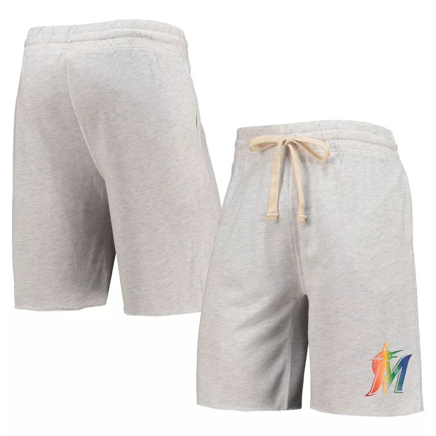 

Мужские шорты Concepts Sport Oatme Miami Marlins Mainstream с логотипом Terry Tri-Blend