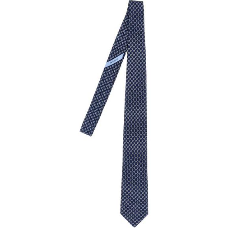 

Галстук с цветочным принтом Ferragamo, синий