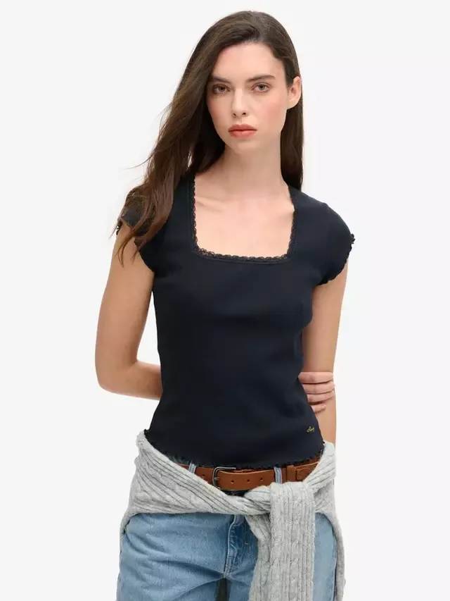 Футболка Essential из органического хлопка с квадратным вырезом Superdry