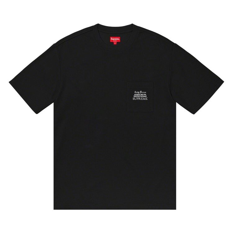 

Футболка Supreme Waffle Pocket Tee Black, черный