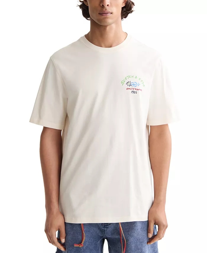 

Мужская футболка с коротким рукавом и двойным принтом Crewneck SCOTCH & SODA, белый