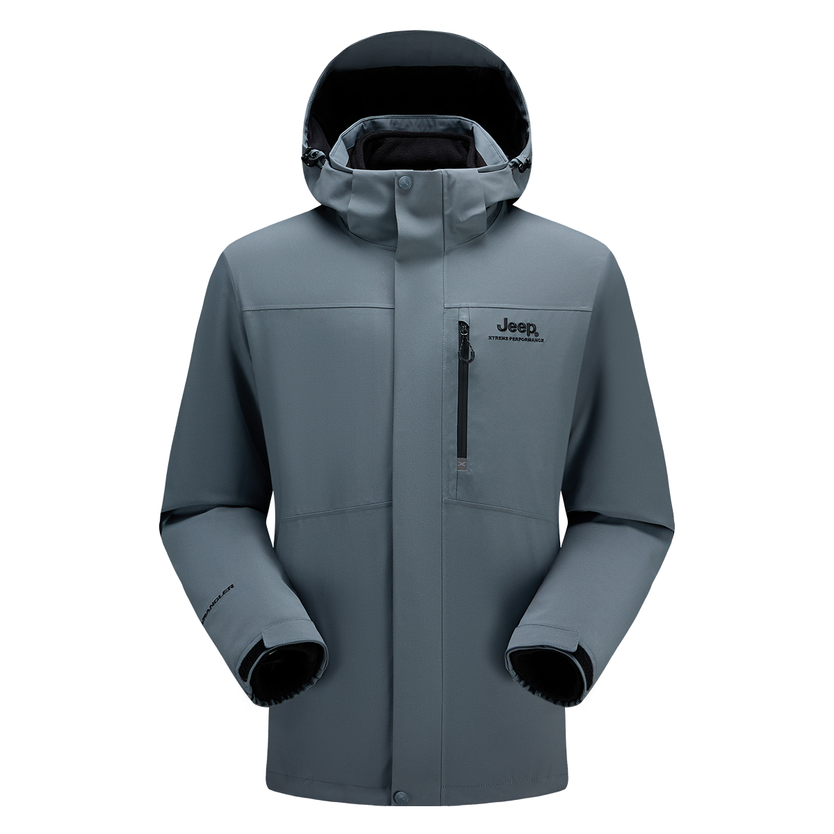 

Ветровки для мужчин с отстегивающимся капюшоном, утепленные Jeep, nomad серый