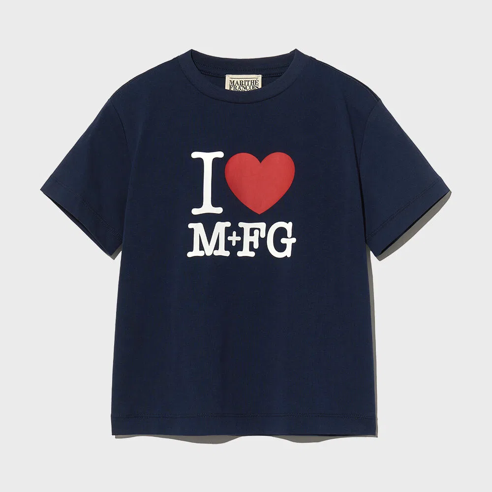 Детская футболка I Love MFG тёмно-синяя от Marithé Kids — фото 2