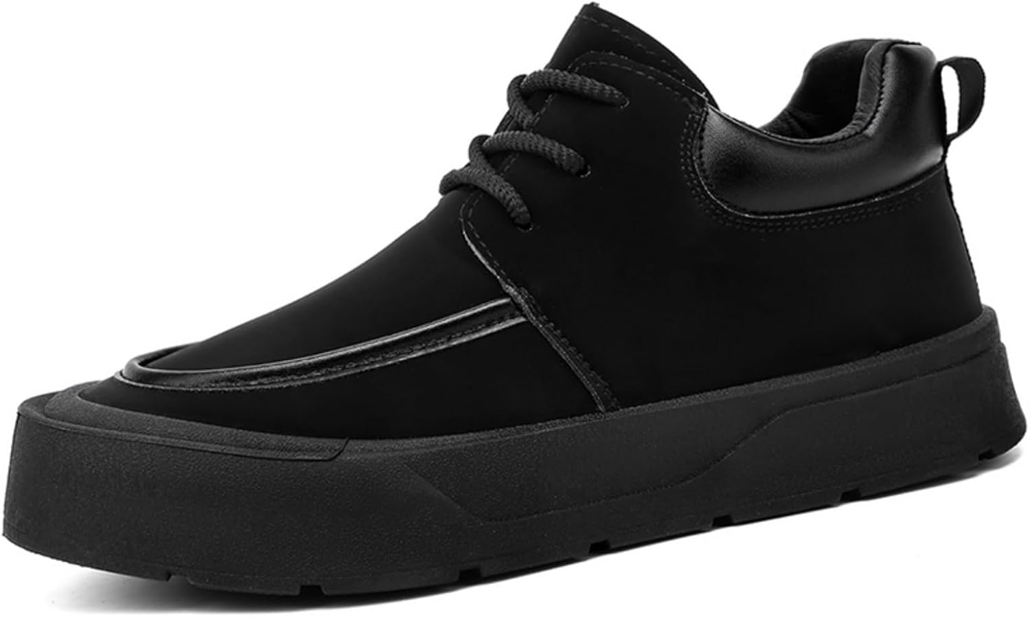 

Мужские черные повседневные кроссовки из кожи/замши на шнуровке - кроссовки с толстой подошвой, низкие, в ретро минималистичном стиле для ежедневной носки в городском стиле Kelibasi