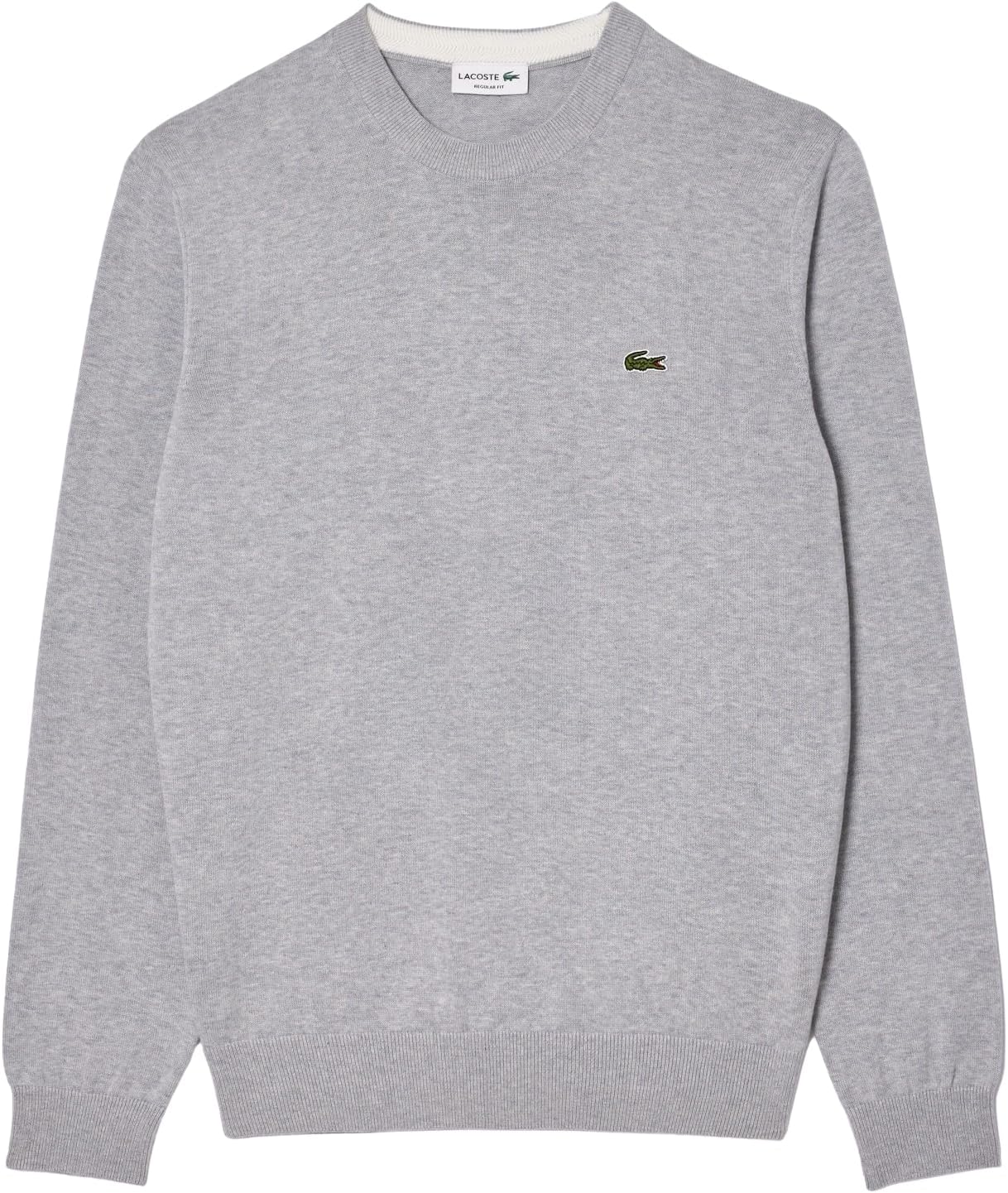 Lacoste мужской свитер с длинным рукавом и круглым вырезом, Regular Fit, Silver Chine — фото 4