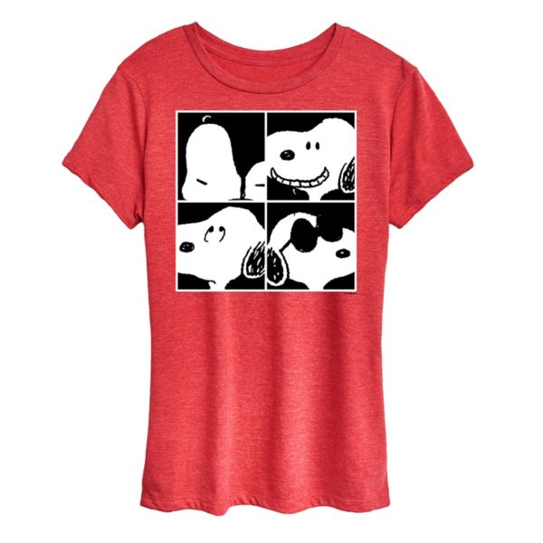 

Женская футболка с принтом «Peanuts Snoopy Square» Licensed Character, красный